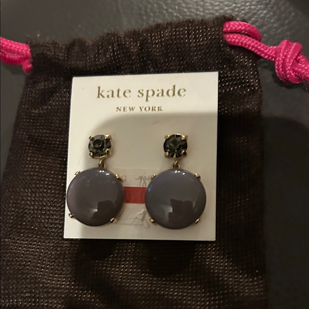 Kate Spade Charcoal and Black Drop Earrings